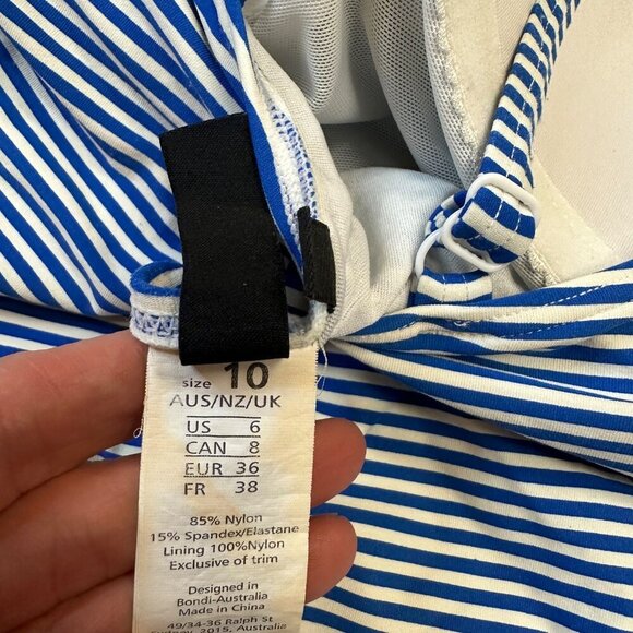 NIPTUCK SWIM WOMENS BLUE AND WHITE STRIP ONE PIECE MULTI FIT CUP SIZE 6 - Picture 7 of 7